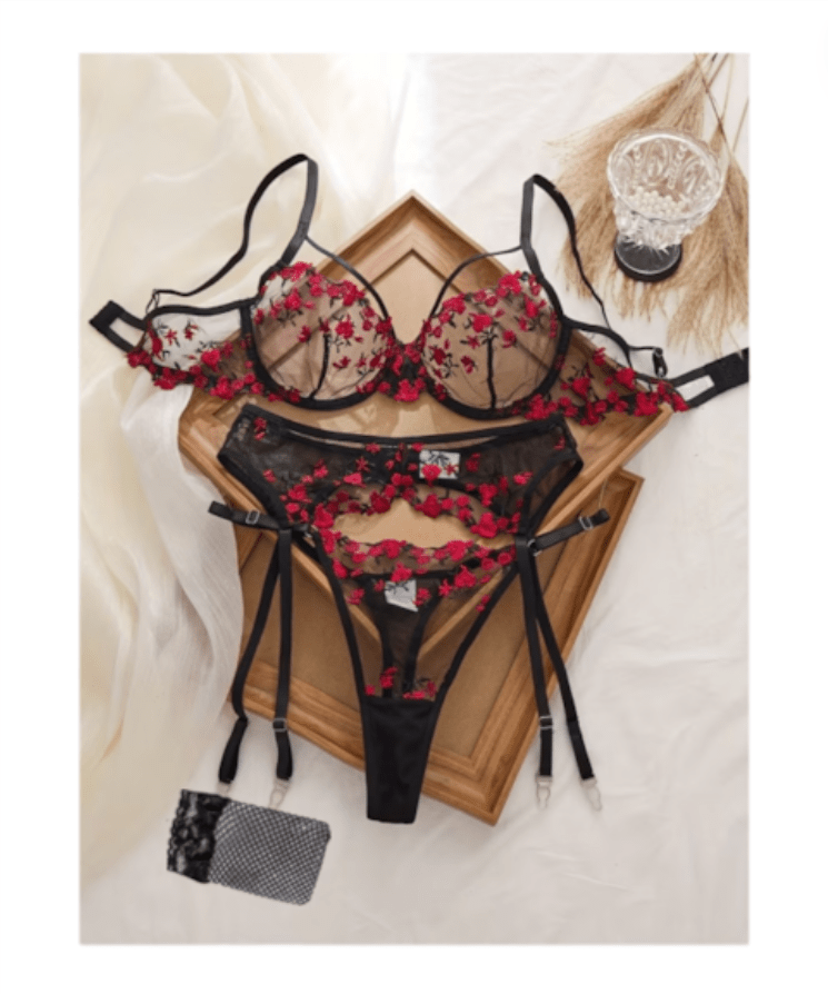 Lencería Sexy Portaligas con Tanga Regulable Mujer1