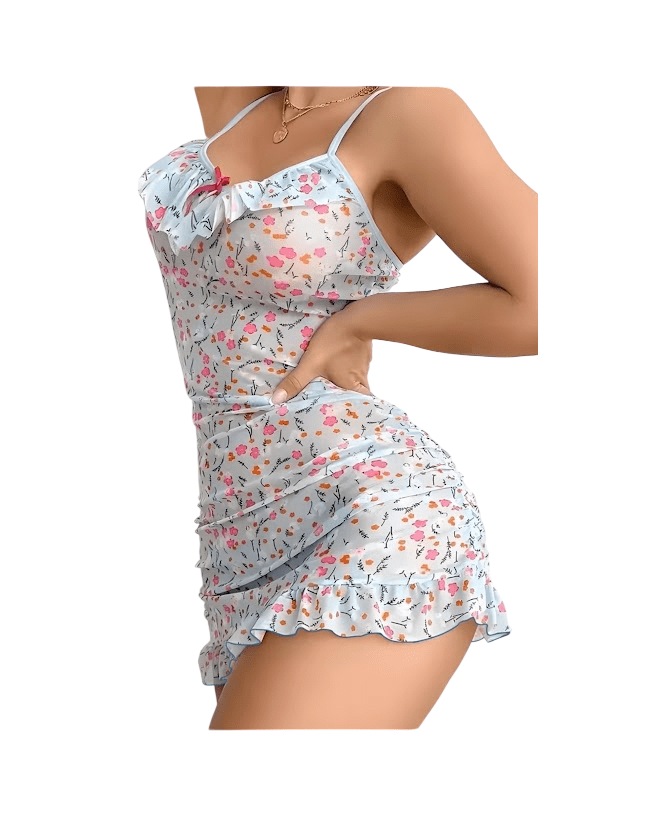 Babydoll Lenceria Sexy De Tul Transparente Pijama Para Dama5