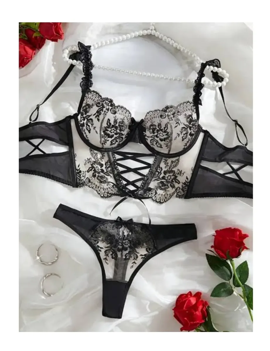 Lencería Mini Corset Sexy Dos Piezas1