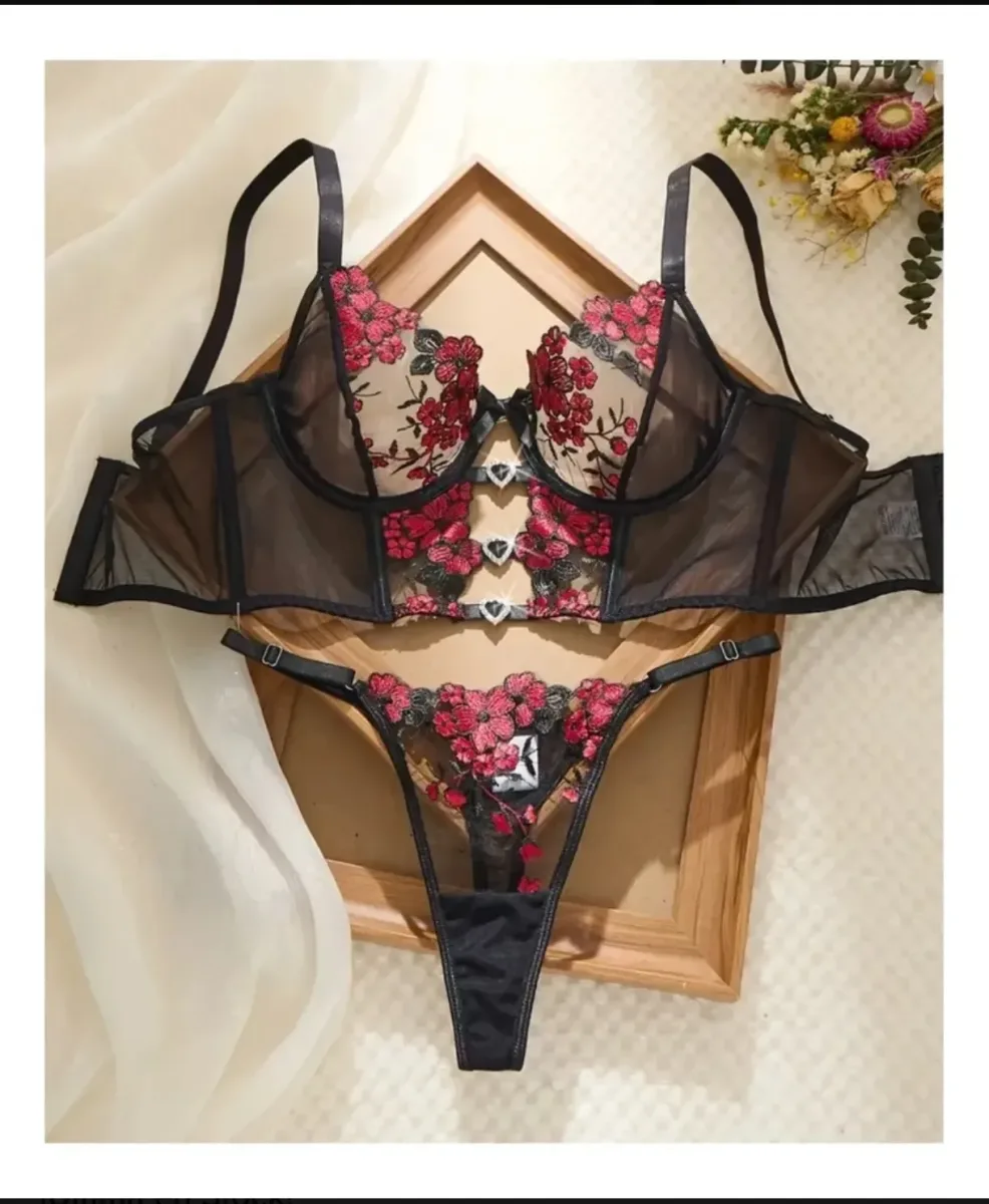 Mini Corset Lencería Sexy Conjunto Dos Piezas Con Tanga1