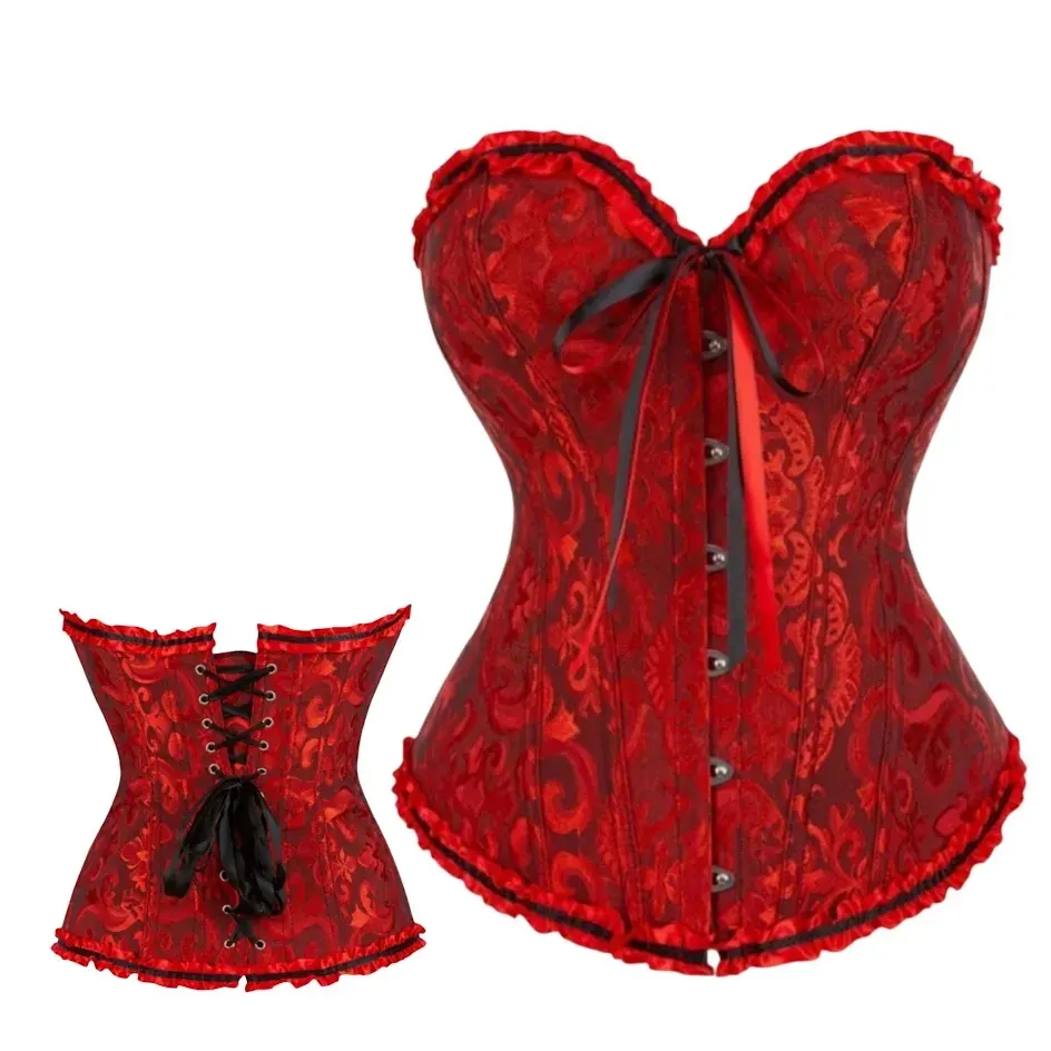 Corset Victoriano Rojo Negro1