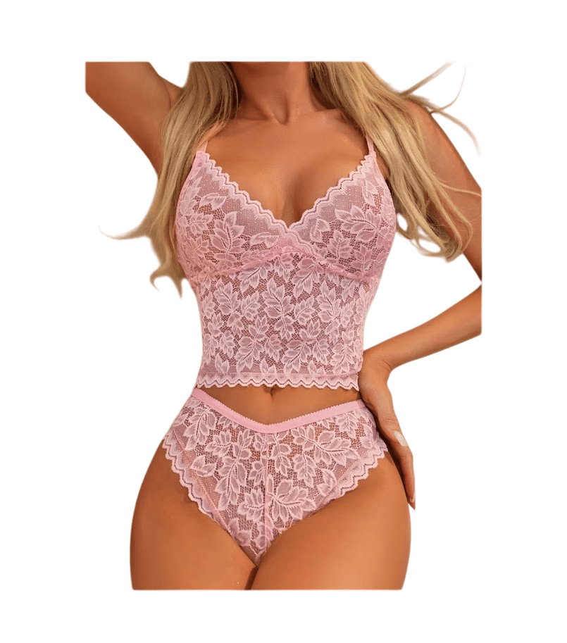Lenceria Sexy PIjama Dos Piezas Bralet  cachetero2