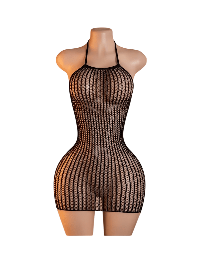 Lenceria Malla Corporal catsuit Vestido Negro Cod 1051