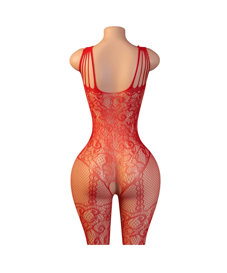 Lenceria Malla Corporal catsuit Enterizo Rojo Cod 1272