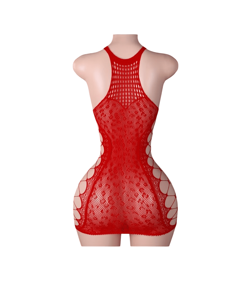 Lenceria Malla Corporal catsuit Vestido Rojo Cod 1532