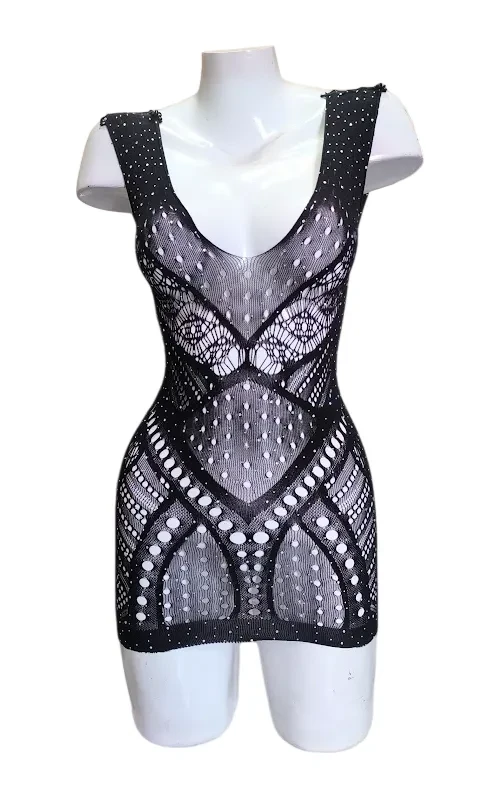 Vestido Malla Brillos Cod 19641