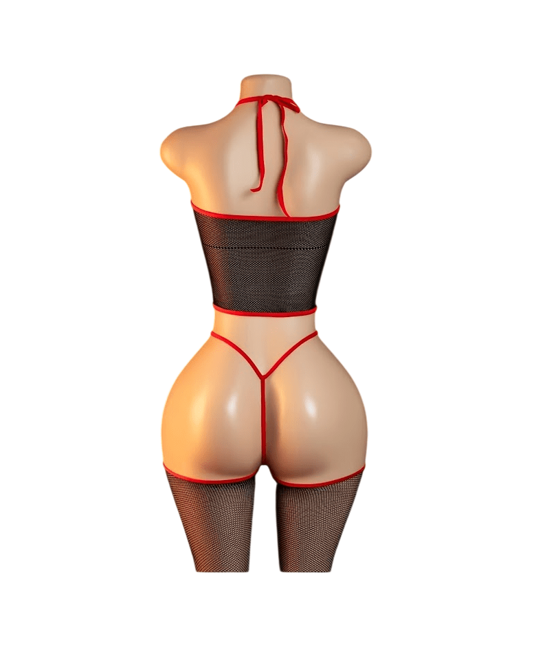 Lenceria Malla Corporal catsuit Portaligas Negro Cod 2392