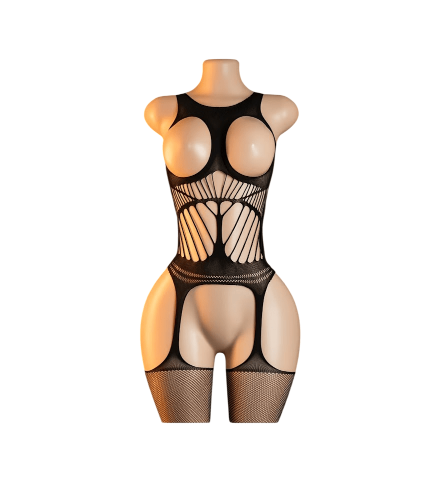 Lenceria Malla Corporal catsuit Portaligas Negro Cod 251