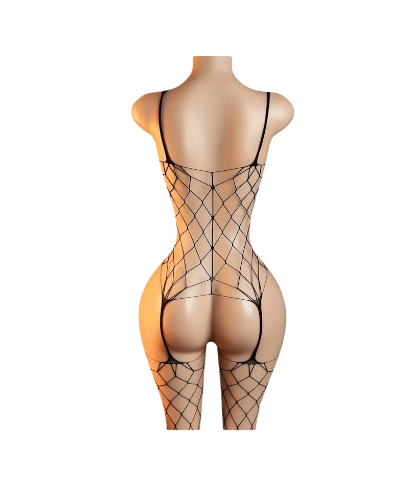 Lenceria Malla Corporal catsuit Portaligas Negro Cod 26152