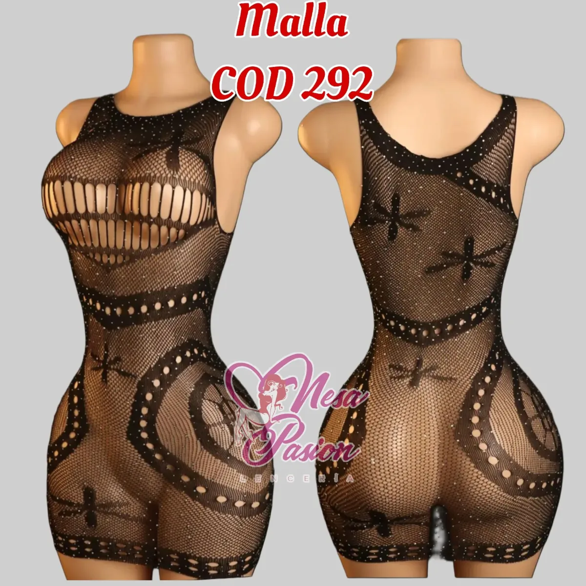 Vestido Malla Brillos Cod 2921
