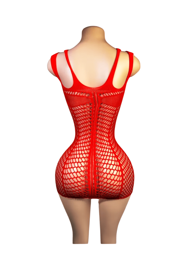 Lenceria Malla Corporal catsuit Vestido Rojo Cod 3652
