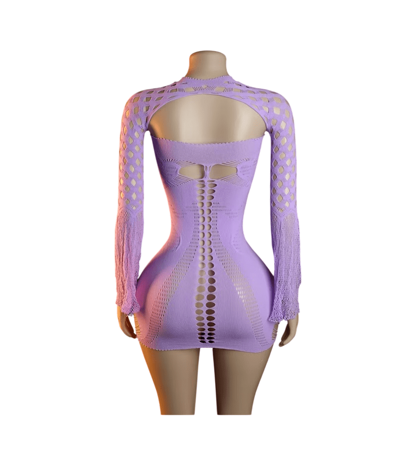 Lenceria Malla Corporal catsuit Vestido Lila Cod 4612