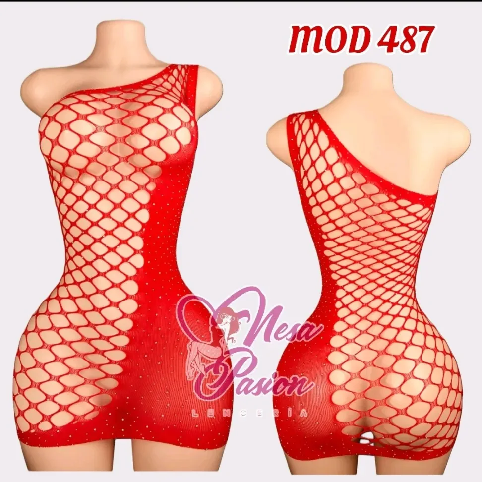 Vestido Malla Brillos Cod 4871