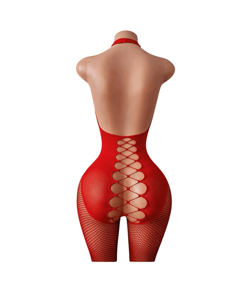 Lenceria Malla Corporal catsuit Enterizo Rojo Cod 5222