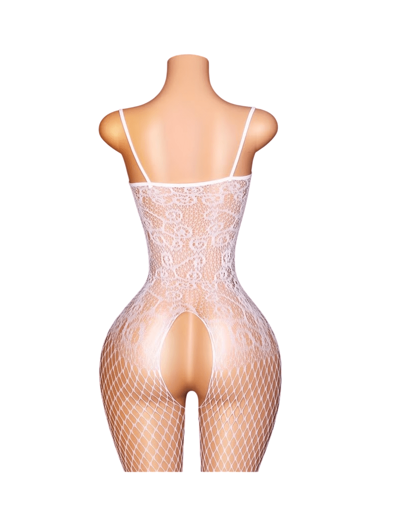 Lenceria Malla Corporal catsuit Enterizo Blanco Cod 61822