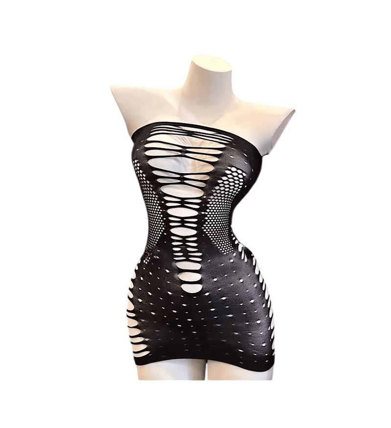 Lenceria Malla Corporal catsuit Vestido Negro Cod 621