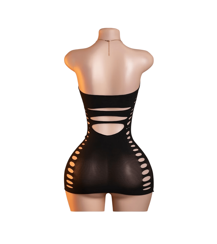 Lenceria Malla Corporal catsuit Vestido Negro Cod 632