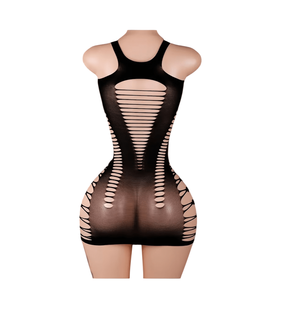 Lenceria Malla Corporal catsuit Vestido Negro Cod 6502