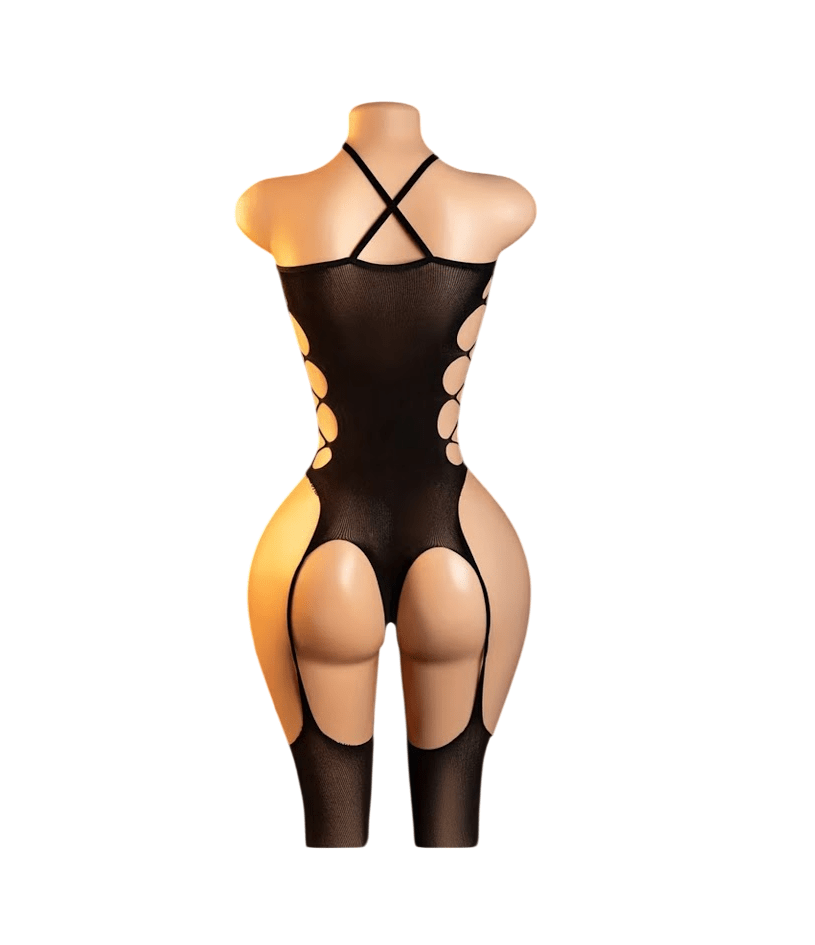 Lenceria Malla Corporal catsuit Portaligas Negro Cod 6532