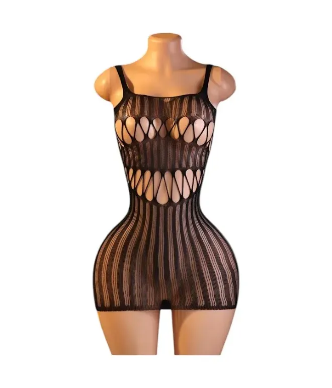 Lenceria Malla Corporal catsuit Vestido Negro Cod 80021