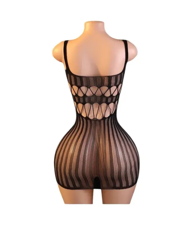 Lenceria Malla Corporal catsuit Vestido Negro Cod 80022