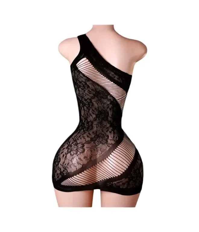 Lenceria Malla Corporal catsuit Vestido Negro Cod 80072