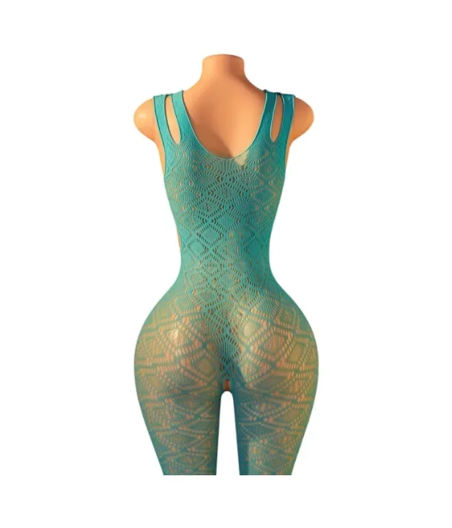 Lenceria Malla Corporal catsuit Enterizo Turqueza Cod 80082
