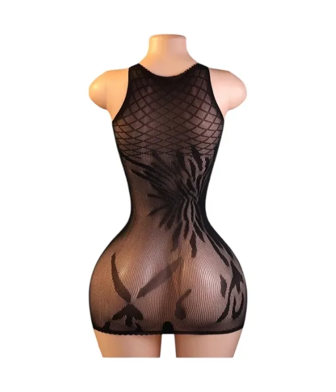 Lenceria Malla Corporal catsuit Vestido Negro Cod 80132