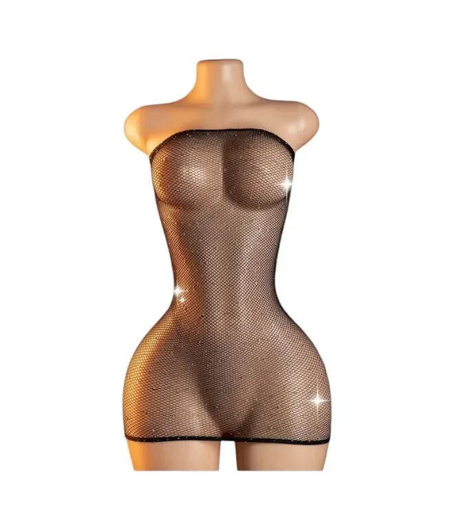 Lenceria Malla Corporal catsuit Vestido Negro Cod 80191