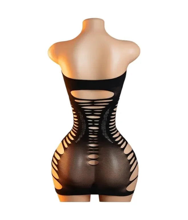 Lenceria Malla Corporal catsuit Vestido Negro Cod 80202