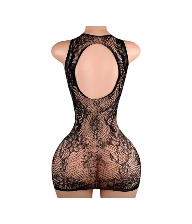 Lenceria Malla Corporal catsuit Vestido Negro Cod 80222