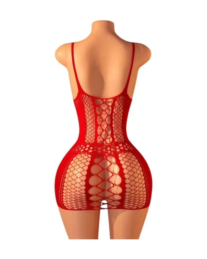 Lenceria Malla Corporal catsuit Vestido Rojo Cod 80312