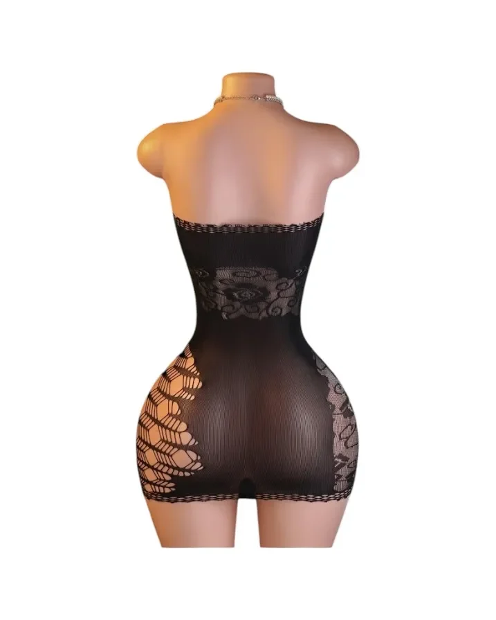 Lenceria Malla Corporal catsuit Vestido Negro Cod 80322