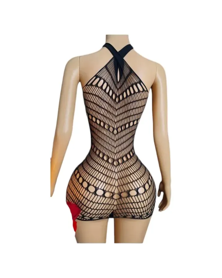Lenceria Malla Corporal catsuit Vestido Negro Cod 80332