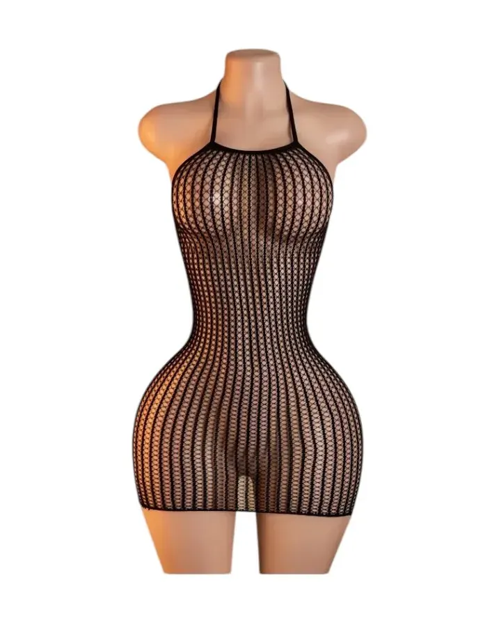 Lenceria Malla Corporal catsuit Vestido Negro Cod 80361