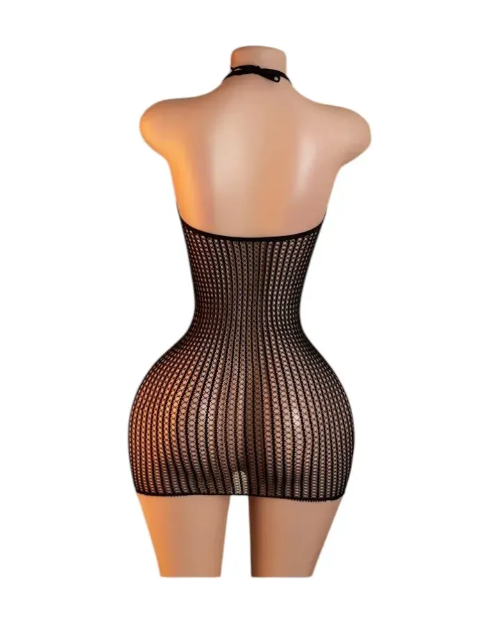 Lenceria Malla Corporal catsuit Vestido Negro Cod 80362