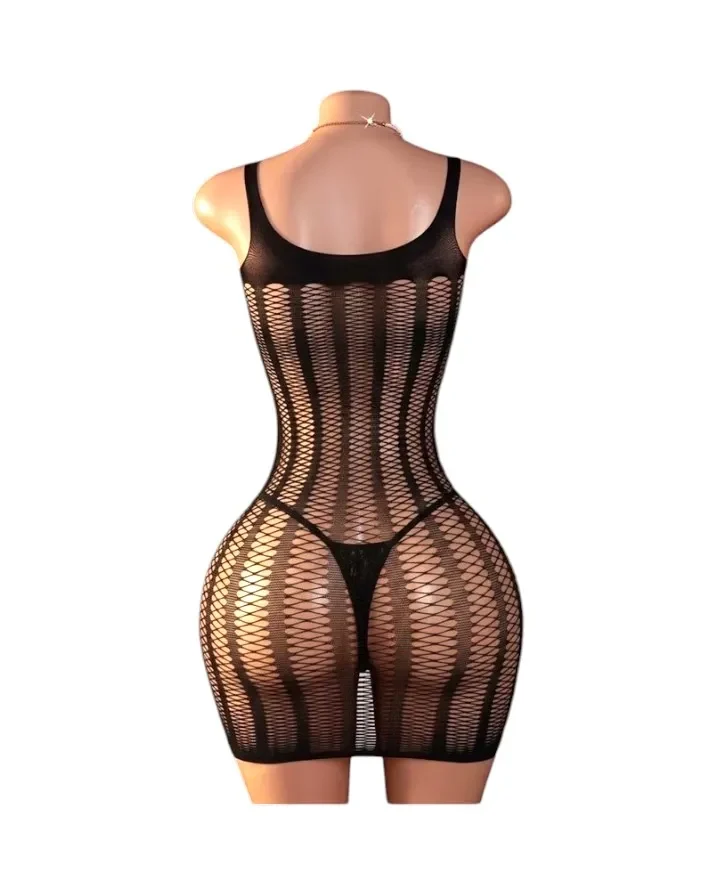 Lenceria Malla Corporal catsuit Vestido Negro Cod 80402