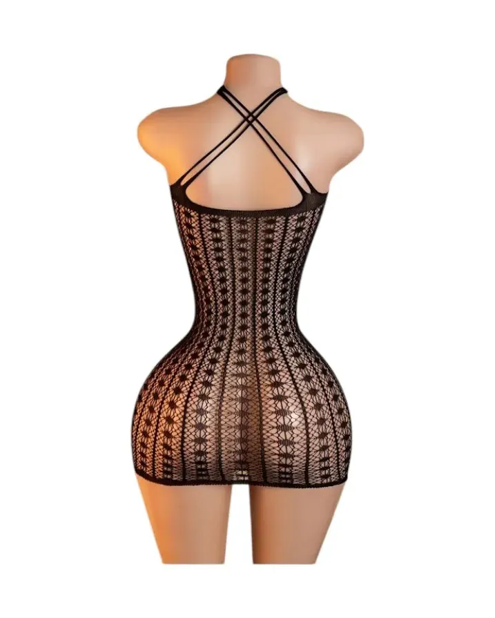 Lenceria Malla Corporal catsuit Vestido Negro Cod 80492