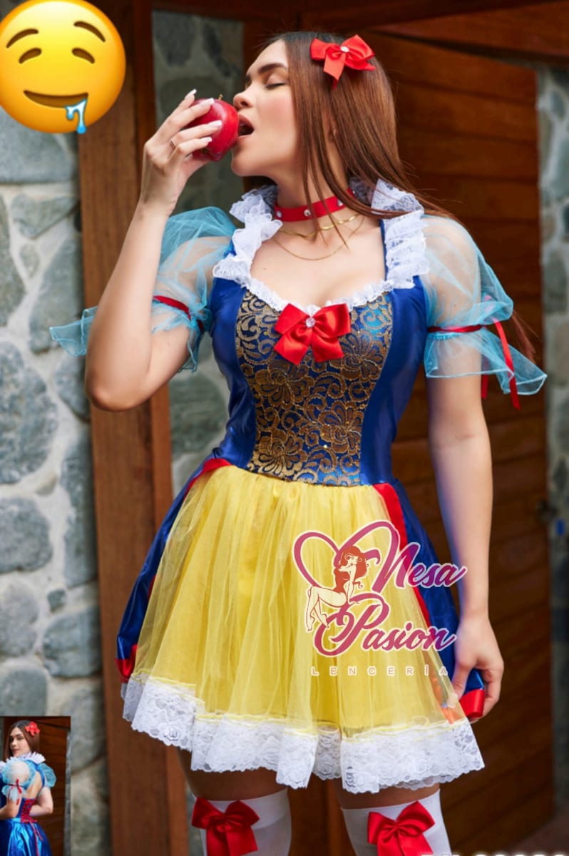 Blancanieves Disfraz Halloween Vestido Con Medias1
