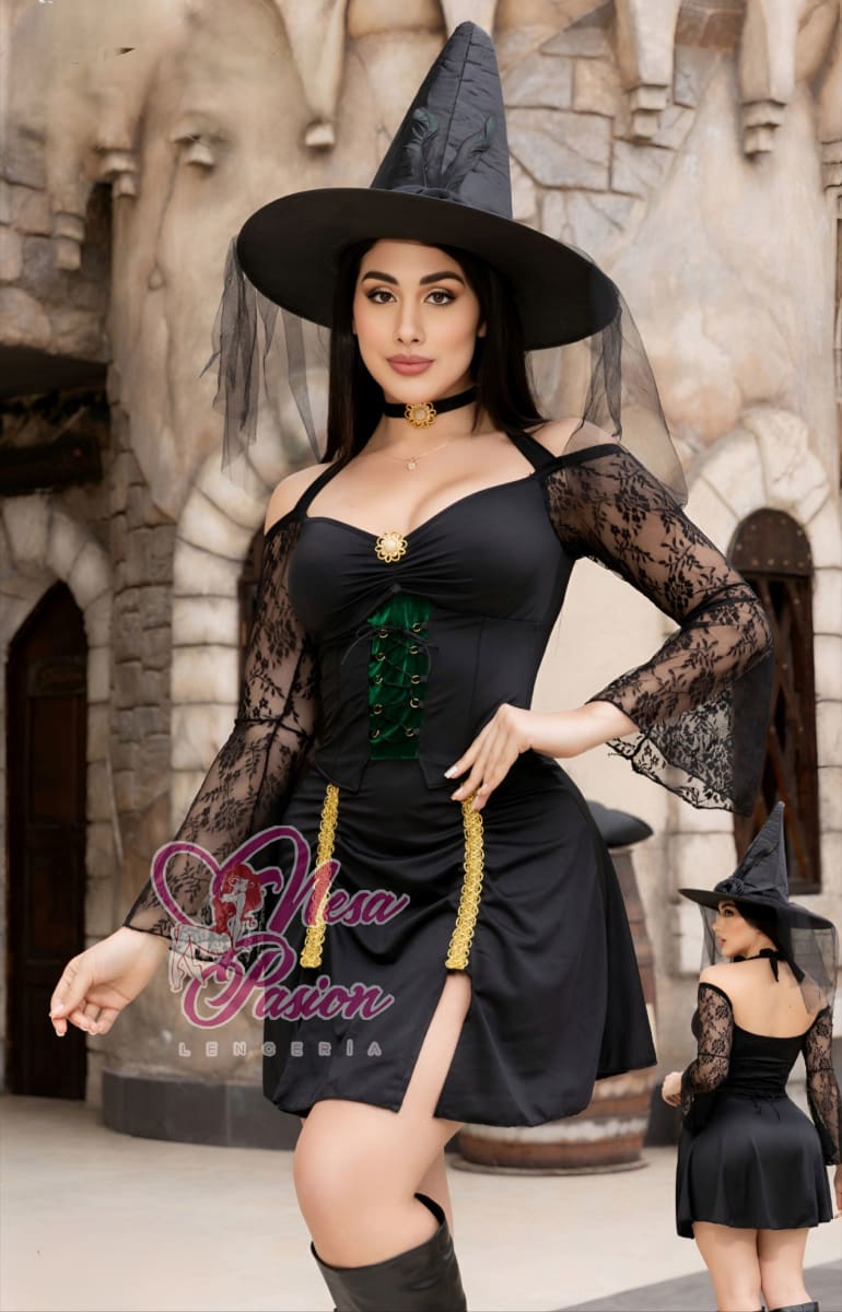 Bruja Disfraz Sexy Halloween Vestido Regulable1