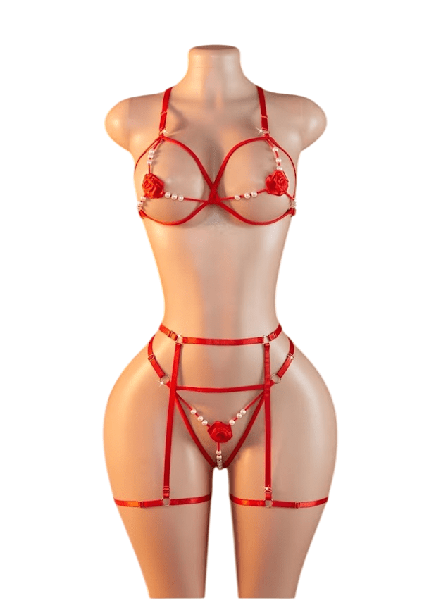 Conjunto Portaligas Siempre Lista Con Perlas Y Ligueros2