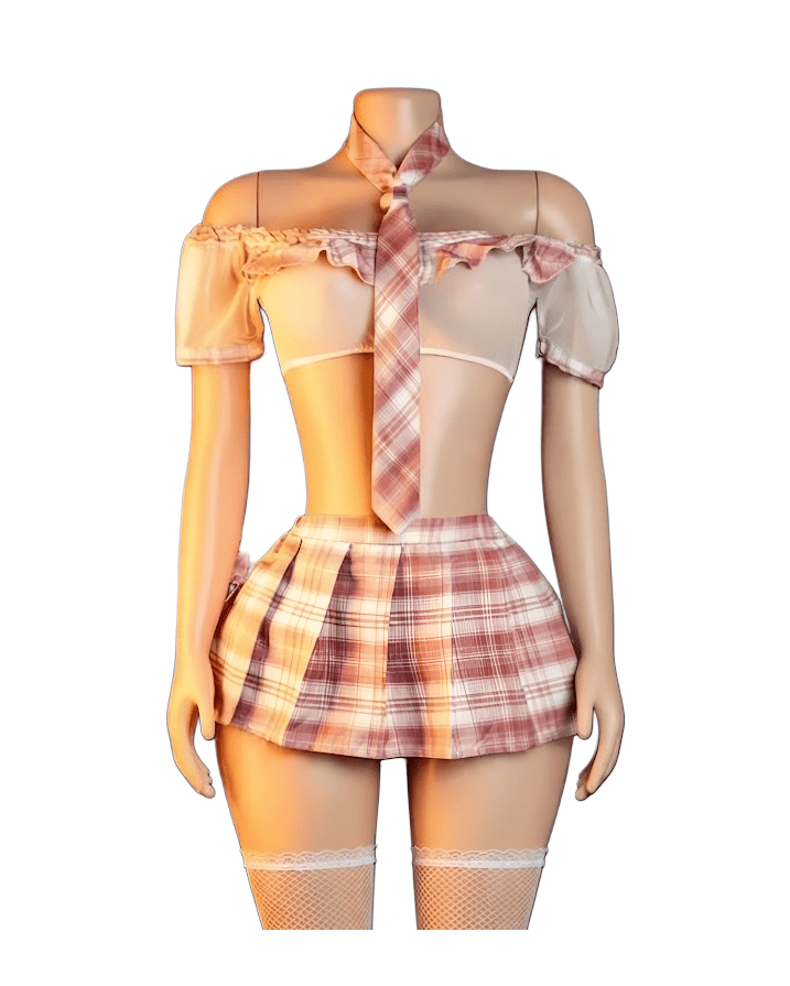 Colegiala Catalina Disfraz Lencería Sexy Top Falda Set X43