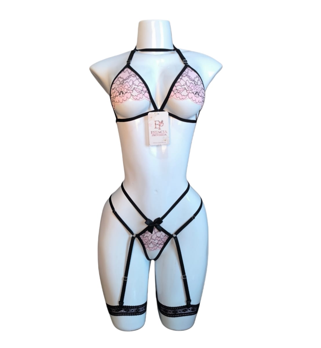 Lenceria Sexy Siempre Lista Conjunto De Encaje Portaligas2