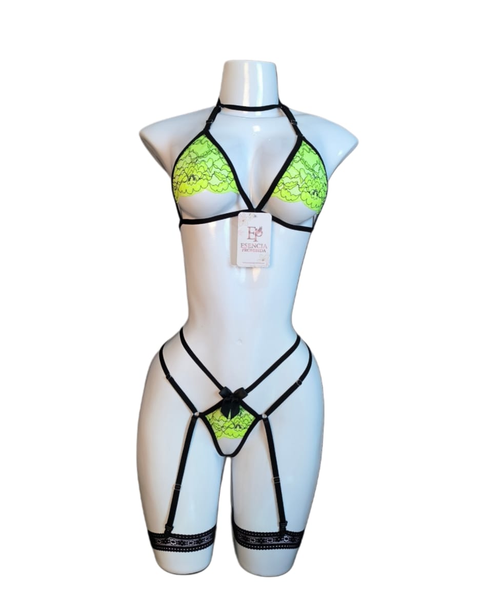 Lenceria Sexy Siempre Lista Conjunto De Encaje Portaligas5