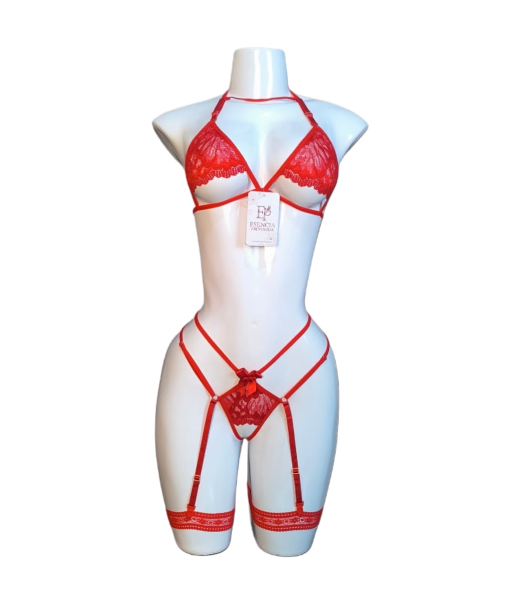Lenceria Sexy Siempre Lista Conjunto De Encaje Portaligas6