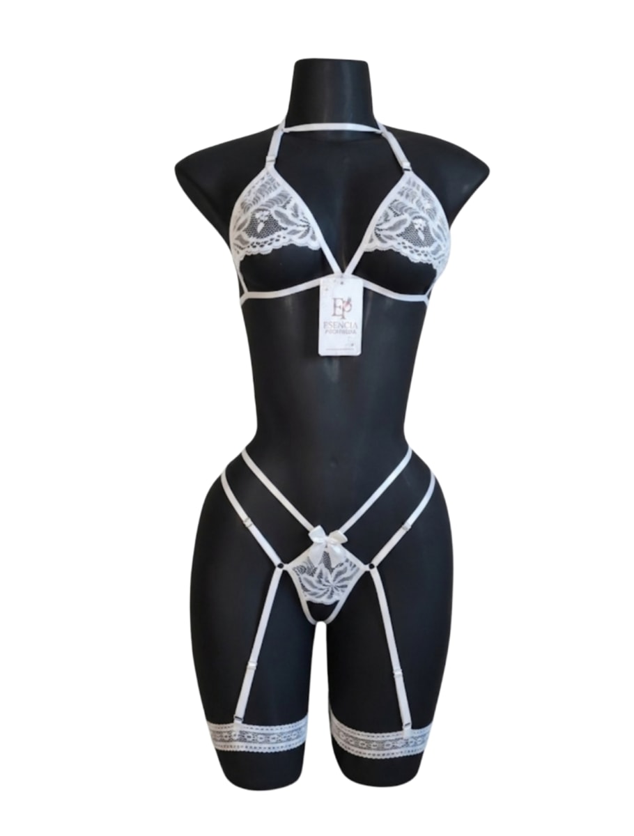 Lenceria Sexy Siempre Lista Conjunto De Encaje Portaligas7