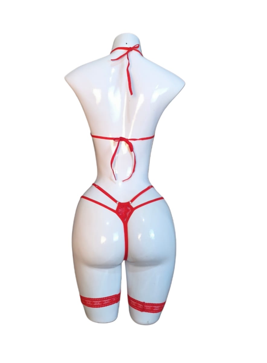 Lenceria Sexy Siempre Lista Conjunto De Encaje Portaligas9