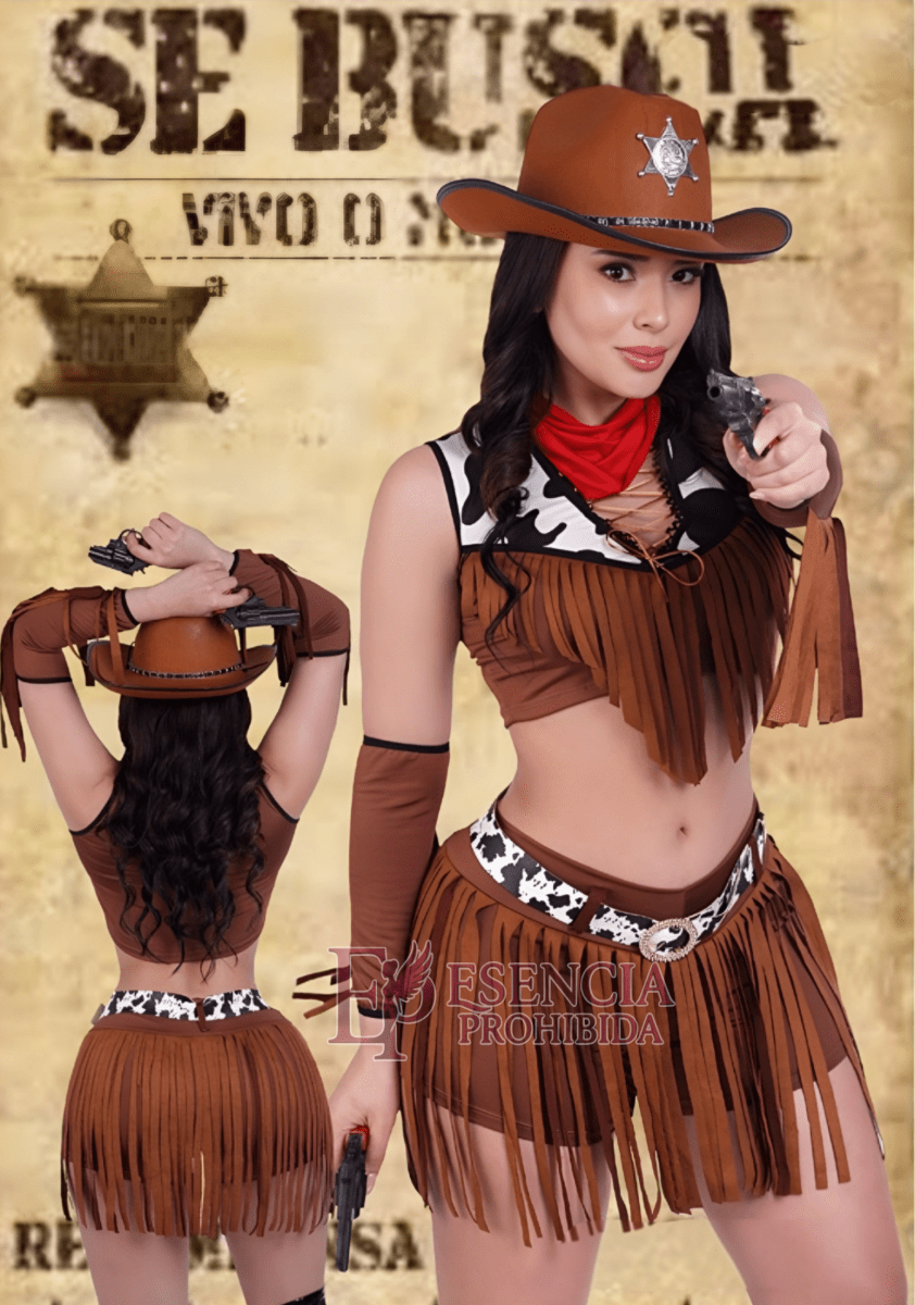 Vaquera Disfraz Short pañuelo Sexy Halloween1
