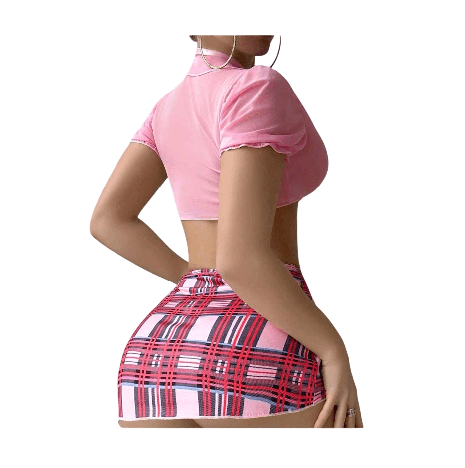 Colegiala Elizabeth Disfraz Lenceria Sexy Faldita Con Medias2