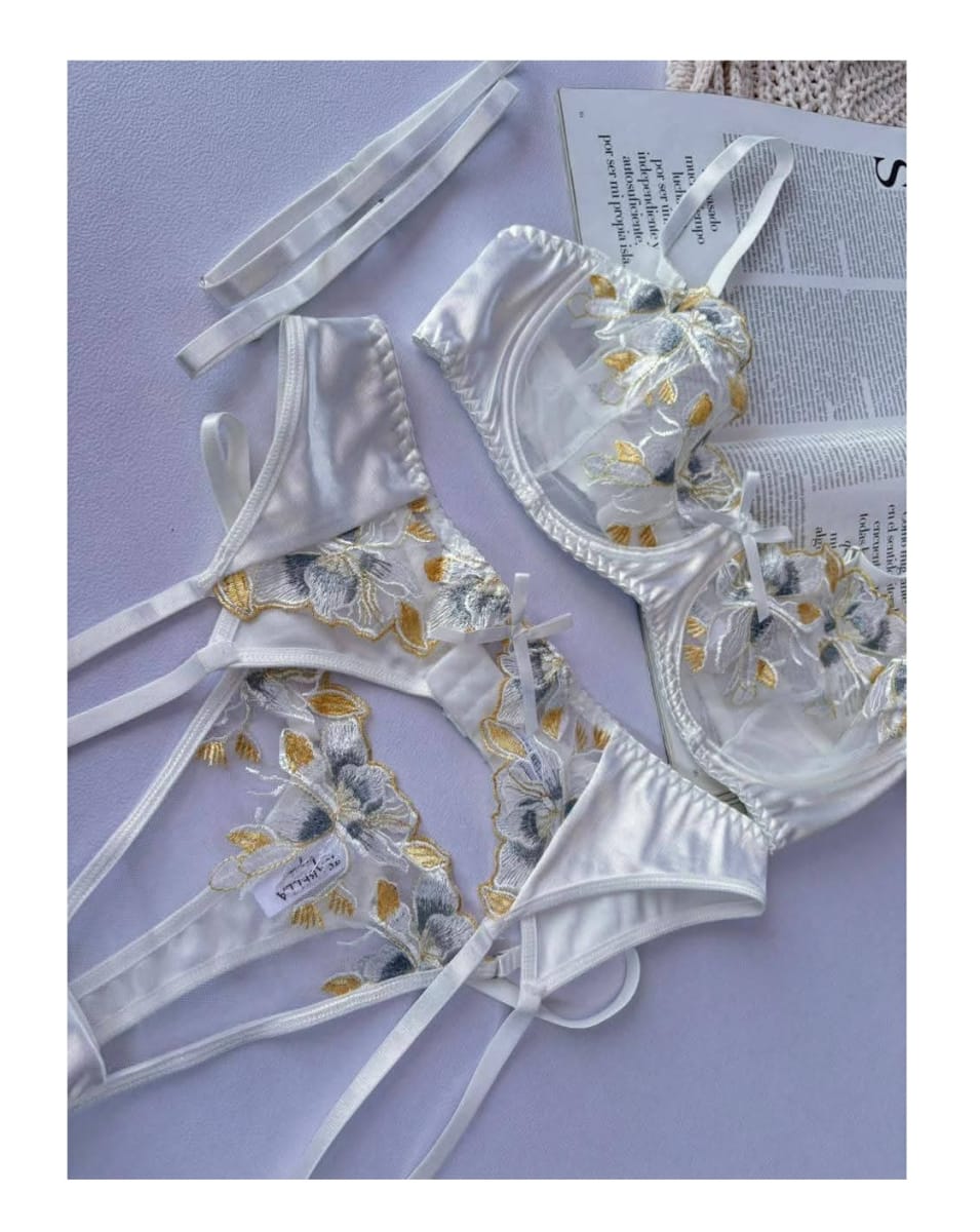 Lenceria Sexy Portaligas Con Ligueros Eroticos Blanco1